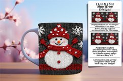 Warm 11oz Mug Wrap Png Template , Snowman Product Image 1