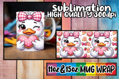 Heartfelt dreams sublimation mug wrap, Cute Goose Product Image 1