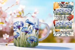 Beautiful 15oz Mug Wrap Png Design , Flowers Product Image 1