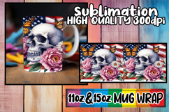 Radiant thoughts 11oz 15oz sublimation wrap, Skull USA Product Image 1