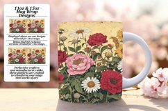 Classic Flower Pattern Mug Wrap Design 11oz Product Image 1
