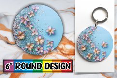 Shimmering Floral Leopard Sublimation Circle: Keychain, Coas Product Image 1