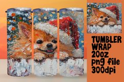 Winter Holiday Peeking Dog Sublimation Tumbler Wrap Design Product Image 1