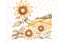 Rustic Sunflower Clipart, Soft Country Farmhouse Florals Png Product Image 4