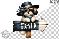 Best Dad Ever Sublimation - Father's Day Dog Clipart PNG Product Image 1