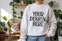 White Gildan 18000 Sweatshirt Model Mockups, Product Image 1
