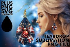 Luminous Teardrop Earrings Designs PNG, Christmas Bow Product Image 1