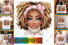Playful TOTE BAG Sublimation Ideas, Afro Girl Product Image 1