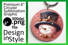 Unique Circle Design Car Coaster Template , Snowman Product Image 1