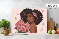 Afro Girl/Woman Melanin braided hair Cutting Board PNG Desig Product Image 1