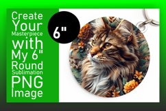 Quirky Kitty Joy Sublimation Circle Design Keychain Product Image 1