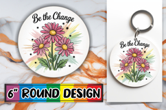 Bright Ornaments Round Sublimation PNG, Flowers Quote Product Image 1