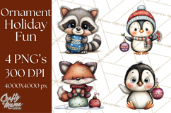 Christmas Characters on Ornaments PNG Clipart Product Image 1