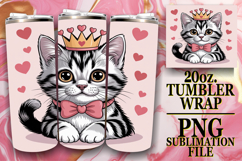Refreshing days 20oz tumbler wrap, Valentines Cat Product Image 1
