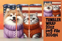 VIBRANT Sublimation Tumbler Design , Dog and cat Product Image 1