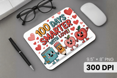 100 days of school Mouse Pad, Teacher PNG Sublimation Design Product Image 1