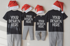 Christmas Family Matching Group T-Shirt Mockups | Holiday Fl Product Image 1