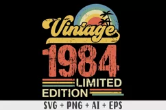Vintage 1984 Limited edition SVG - 39th Birthday SVG T-shirt Product Image 1