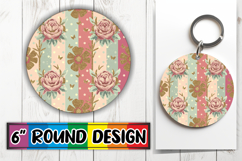 Radiant Keychain Round Style PNG, Gold Flower Product Image 1