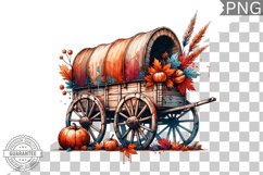 Fall Wagon Garden Sublimation - Fall Clipart PNG Design Product Image 1