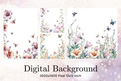 Flower Pattern Background Wallpaper Digital Paper_84 Product Image 1