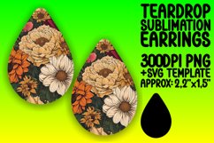 Nostalgic Retro Floral Earring Variety PNG Product Image 1