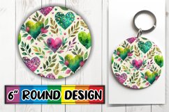 Radiant Round Sublimation Coasters, Heart Product Image 1