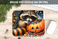 Raccoon Mouse pad Sublimation - Halloween Animal PNG Design Product Image 1