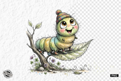 Summer Whimsical Caterpillar PNG Clipart Product Image 1