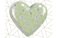 Pastel Puffy Patterned Hearts Clipart PNG, 3D Look Heart Png Product Image 4