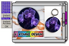 Floral Fancy Sublimation Options - Keychain &amp; Car Coaster Product Image 1