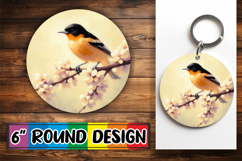 Heartfelt Circle Keychain Sublimation, Birds Product Image 1