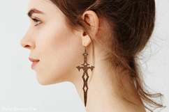 Sword earrings svg bundle, fantasy leather earring template Product Image 2