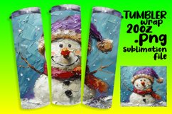 Winter Snowman Tumbler Wrap - Christmas Design PNG Product Image 1