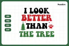 Christmas Cat Bandana Quotes SVG | I Look Better Product Image 3
