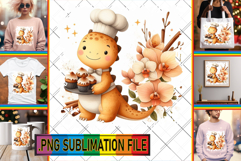 Vibrant TSHIRT Sublimation PNG, Cute Dino Product Image 1