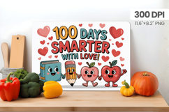 100 days of school Cutting Board PNG Design, Teacher PNG Product Image 1