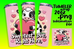 LUXURIOUS 20oz Tumbler Template , Cute Cow Product Image 1