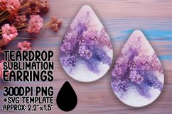 Sublimation PNG - Floral Teardrop Earrings Design Product Image 1
