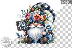 Best Dad Ever Sublimation - Father's Day Gnome Clipart PNG Product Image 1