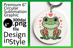 Lovely Keychain Round Design PNG , Valenines Animals Product Image 1