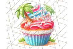 Bright Summer Cupcake PNG Clipart, Colorful Cupcakes Product Image 4