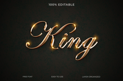 King 3D Text Effect PSD with Editable Style Product Image 1