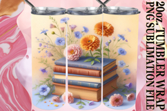 Uplifting moments 20oz tumbler wrap, Book and flower Product Image 1