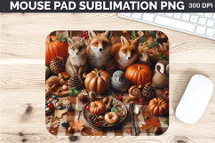 Watercolor Fox Stock Mouse Pad Sublimation -Thanksgiving PNG Product Image 1