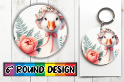 Enchanted Round Keychains PNG, Goose Product Image 1