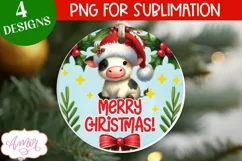 Cute Christmas farm animals ornament PNG sublimation Product Image 3