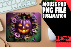 Blissful Mouse Pad Sublimation Ideas, 3D Pumpkin Product Image 1
