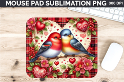 Watercolor Bird Mouse Pad Sublimation - Valentines PNG Product Image 1