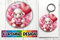 Radiant Circle Sublimation Keychain, Valentines Product Image 1